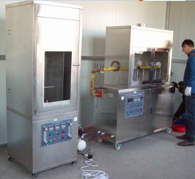 煤矿线缆负载燃烧+单根垂直燃烧安装现场